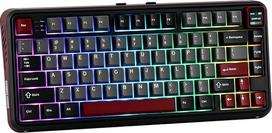 "MechLands Vibe75 V2" 75% belaidė žaidimų klaviatūra su ekrano moduliu, "Hot Swap" keičiama kreminė mechaninė klaviatūra su sandarinimo konstrukcija, BT5.0/2.4GHz/USB-C, RGB, QWERTY (juoda)