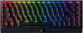 "Razer BlackWidow V3 Mini HyperSpeed" (geltonas jungiklis) - belaidė 65 % mechaninė žaidimų klaviatūra (tylūs mechaniniai jungikliai, "Bluetooth", USB-C), QWERTY, juodos spalvos