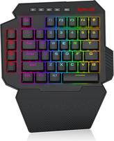 "Redragon K758" laidinė viena ranka valdoma RGB mechaninė žaidimų klaviatūra, 39 klavišų C tipo profesionali žaidimų klaviatūra, patobulintas "Hot-Swap" lizdas, 4 įmontuoti makro klavišai ir speciali riešo atrama