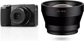 "Ricoh GR IIIx" skaitmeninis fotoaparatas [židinio nuotolis 40 mm] ir teleobjektyvas GT-2 [Suderinami modeliai: Ricoh GR IIIx]