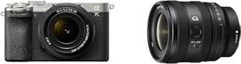 "Sony Alpha 7C II" beveidrodis viso kadro fotoaparatas su SEL2860 ir SEL1625G (33 MP, realaus laiko automatinis fokusavimas, 10 BPS, 4K vaizdo įrašas, pasukamas LCD jutiklinis ekranas) Sidabrinė/juoda