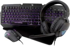 "X-Wing 2 Pack Gaming 4-in-1 QWERTY membraninė klaviatūra su Ñ apšvietimu, optinė RGB pelė 7200 DPI ausinės su mikrofonu, neslystantis kilimėlis Daugiaplatformis žaidimų rinkinys