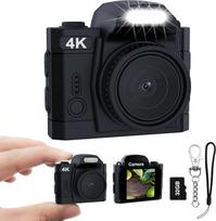 4K mini skaitmeninis fotoaparatas, HD 16 MP fotoaparatas, 1,5 colio IPS spalvotas ekranas, nešiojamasis vaizdo įrašymo įrenginys su monorefleksiniu CMOS jutikliu, 32GB atminties kortele