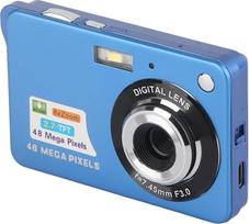 4K skaitmeninis fotoaparatas, 48 MP, 2,7" LCD ekranas, 8x priartinimas, apsauga nuo drebėjimo, vaizdo dienoraščių ir nuotraukų kamera, kompaktiško dydžio, skirta kišeninių, vaizdo ir mini fotoaparatų mėgėjams (mėlyna)