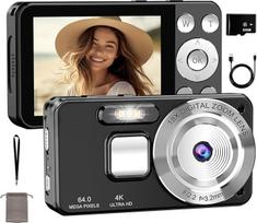 4K skaitmeninis fotoaparatas, 64 MP automatinis fokusavimas ir 18 kartų skaitmeninis priartinimas, 2,8 colio didelis ekranas su 32GB kortele, asmenukių ir tinklaraščio kamera, interneto kameros funkcija