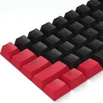 61 apšviestų raudonų juodų klavišų dangtelių rinkinys, skirtas 60 % Cherry Mx jungiklių mechaninei žaidimų klaviatūrai (tik dangteliai)