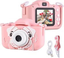 Andoer Vaikiškas fotoaparatas, skaitmeninis fotoaparatas vaikams 1080P, 2,0 colių fotoaparatas su kaklo dirželiu, dovanos 3 4 5 5 6 8 7 9 10 11 12 metų berniukams ir mergaitėms, mėlyna katė