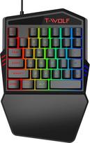 ELLENNE - viena ranka valdoma žaidimų klaviatūra su 35 klavišais RGB LED Mechanics Planšetinis kompiuteris "Windows" išmanusis telefonas