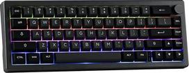 EPOMAKER EK68 65% tarpinė NKRO mechaninė klaviatūra, karšto keitimo trijų režimų žaidimų klaviatūra su 3000 mAh akumuliatoriumi, RGB apšvietimu, skirta biurui / namams / "Win/Mac" (juodai sidabrinė, "Gateron Pro Yellow")