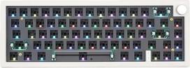 GMK67 65% mechaninės klaviatūros rinkinys - trijų režimų į pietus nukreiptas RGB LED žaidimų klaviatūra su 3/5 kontaktų jungikliais, 66 klavišai + 1 mygtukas "Hotswap" lizdas, PCB sandarinimo plokštė, "pasidaryk pats" rinkinys (balta)