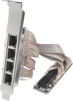IO CREST 4 prievadai Gigabit M.2 M+B Key Ethernet kortelė SI-PEX24092