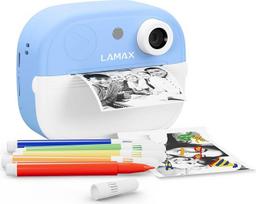 LAMAX InstaKid2 Play Blue vaikiškas fotoaparatas, momentinis fotoaparatas vaikams, skaitmeninis fotoaparatas su terminiu spausdinimu, be rašalo, asmenukėms, žaidimams, lipdukams, USB-C, 2 terminio popieriaus ritinėliai (InstaKid2 Play Blue)