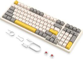 MAGIC-REFINER K3MAX žaidimų klaviatūra, mechaninė klaviatūra, 18 laidinių klaviatūrų su RGB apšvietimu, "Apex Pro TKL" klaviatūra, "Hot Swap", 100 klavišų su "Numpad", "Anti-Ghosting", EVA putos, raudoni jungikliai, Win/Mac
