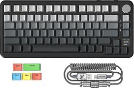 MAMBASNAKE x Attack Shark X85PRO Gasket mechaninė klaviatūra, 75 % belaidė žaidimų klaviatūra su TFT ekranu ir rankenėle, PBT šoninis spausdintas klavišų dangtelis, 2,4 GHz/BT5.1/USB-C, "Hot-Swap" linijinis jungiklis, skirta PC, Mac