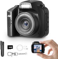 Mini raktų pakabukas fotoaparatas 4K skaitmeninis fotoaparatas miniatiūrinis fotoaparatas su 16GB atminties kortele juokingas įtaisas kišeninis dydis kolekcinis kelionių gimtadienio dovana juodas6