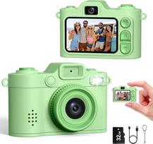 Mini skaitmeninis fotoaparatas - 1080P FHD mažas retro fotoaparatas, 1,38 colio spalvoto ekrano savadarbis raktų pakabukas su blykste ir įrašymu, mini nykščio fotoaparatas, kūrybinės dovanos, žalias