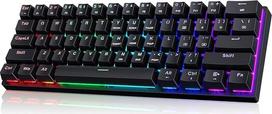 Nešiojamoji 60 % mechaninė žaidimų klaviatūra, 60 % laidinė žaidėjų klaviatūra su mėlynais jungikliais, itin kompaktiška mini biuro klaviatūra, skirta PC/Mac/Xbox, lengvai nešiojama keliaujant