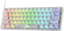 Redragon K617 60% laidinė RGB žaidimų klaviatūra, 61 klavišas, visiškai skaidri mechaninė klaviatūra, palaikoma "Pro" programinė įranga, permatomas pasirinktinis jungiklis