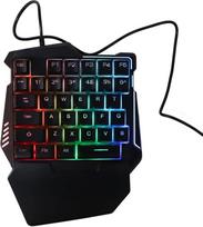RGB apšviesta žaidimų klaviatūra Viena ranka tyliai veikiantys klavišai 35 klavišai Ergonomiškas dizainas su riešo atrama ir RGB apšvietimu