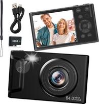 Skaitmeninis fotoaparatas 4K su 32GB žemėlapiu Automatinis fokusavimas Kompaktiškas skaitmeninis fotoaparatas 48MP nešiojamasis su 2,8 colių LCD ekranu 16X skaitmeninis priartinimas Vaizdo dienoraščio kamera vaikams pradedantiesiems paaugliams studentams