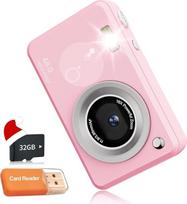 Skaitmeninis fotoaparatas FHD 1080p, 32GB atminties kortelė, 48 MP fotokamera, 16x skaitmeninis priartinimas, su 1300 mAh akumuliatoriumi, 2,4 colio LCD ekranas, vaikiškas skaitmeninis fotoaparatas/vaikiškas fotoaparatas