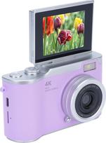 Skaitmeninis fotoaparatas fotografijai, 1080p 48 MP vaizdo dienoraščio kamera su 2,4 colio 180° apverčiamu ekranu, 8X skaitmeninis priartinimas, kompaktiškas retro fotoaparatas (violetinės spalvos)