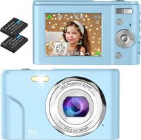 Skaitmeninis fotoaparatas, "Bofypoo" fotokamera, automatinis fokusavimas, 32G kortelė, FHD 1080P, 48MP, 16x skaitmeninis priartinimas, kompaktiškas fotoaparatas, nešiojamas mini fotoaparatas paaugliams, vaikams, studentams, pradedantiesiems (juodas) (švie