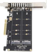 Yoidesu Dual M.2 NVMe SSD to PCIE X8 M Key Hard Drive Converter, M.2 PCIE adapterio skaitytuvo išplėtimo kortelė (PH45) asmeniniam kompiuteriui ir nešiojamajam kompiuteriui, palaiko "Windows" ir "MacOS