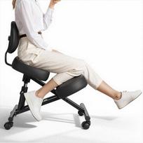 Ergonomiška klūpėjimo kėdė namams, biurui, meditacijai, su atlošu ir ratukais, reguliuojamas aukštis, X formos laikysenos kėdė, storos putų pagalvėlės, ortopedinė kėdė