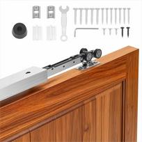 Stumdomų durų į sieną bėgelio rinkinys, švelnaus uždarymo aliuminio lydinio mechanizmas, vienvėrės durys 1135 mm ilgio, 610 mm pločio paslepiamų durų bėgelis, vidaus durų furnitūra