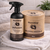 MomWay dėmių šalinimo sistema (BioFerment + Balinimo kristalai)