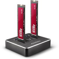 Axagon dokas stotis ADSA-M2C, USB-C 10Gbps, 2x M.2 NVMe, pilka, 68 x 68 x 17 mm, maitinimo adapteris 100-240V/5V-3A
