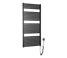 Aqualine - vonios kambario elektrinis radiatorius TONDI-E 600W 133x60 cm matinė juoda
