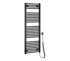 Aqualine - Elektrinis vonios radiatorius DIRECT-E 400W 132x45 cm matinė juoda