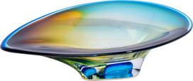 Kosta Boda Dekoratyvinis dubuo Mirage 26,5 cm, gintaro ir mėlynos spalvos