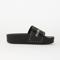 Karl Lagerfeld Kondo Maxi II Stud Border Slide Black PU w/ Silver - Dydis 36 (KL80826F0S Šlepetės)