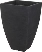 Plastikinis lauko vazonas, kvadratinės formos, antracito sp., skersmuo 40 cm., aukštis 60 cm