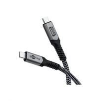 Kabelis Goobay USB-C™, USB4™, 240 W, 40Gbit/s, Power Delivery, 0.5 m, juodas, pilkas
