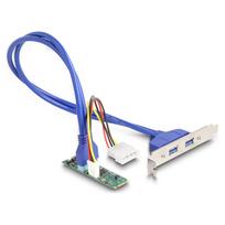 Konverter M.2 Key B+M Stecker zu 2 x USB 5Gbps Typ-A Buchse mit 50 cm Kabel