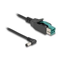 Delock PoweredUSB Kabel Stecker 12 V zu DC 5,5 x 2,1 mm Stecker gewinkelt 1 m