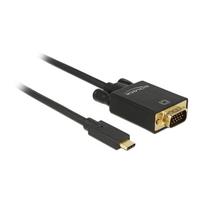 USB C > VGA Stecker DP-Alt Mode Full HD 1080p 2 m schwarz Delock