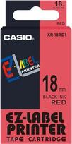 Schriftband für CASIO Label Printer, 18 mm breit, 8 m lang schwarz auf rot (IR-18RD)