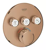 Grohe Grohtherm SmartControl – termostatinis dušo maišytuvas – įmontuojamas su 3 uždarymo vožtuvais, šiltas šlifuotas grafitas 29121DL0