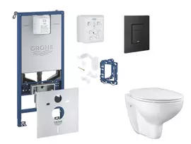 Grohe Rapid SLX - Pakabinamo elemento komplektas, WC su švelnaus uždarymo dangčiu, Even ir Fresh mygtukų konvertavimo komplektas, fantominė juoda SANI11BB5125
