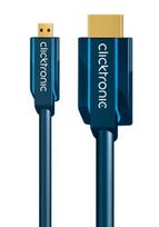 Clicktronic 5m Micro-HDMI Adapter, HDMI cable, HDMI Type D (Micro) to HDMI Type A (Standard), Blue