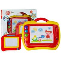 LEAN Toys _6946687 2 magnetinių lentelių rinkinys su antspaudais, mėlyna ir geltona