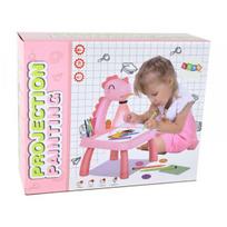LEAN Toys Balta lenta, projektorius mokytis piešti, rožinis dinozauras
