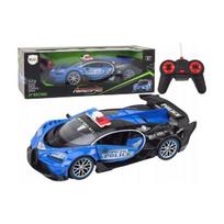 LEAN Toys Remote Controlled RC Police Car in 1:12 Scale Blue