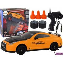 LEAN Toys Remote Controlled Sports Car R/ C 1:24 Yellow Interchangeable Wheels