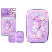 LEAN Toys Didelis 3D vienaragio penalas, sulankstomas, violetinis, 23x15x5 cm